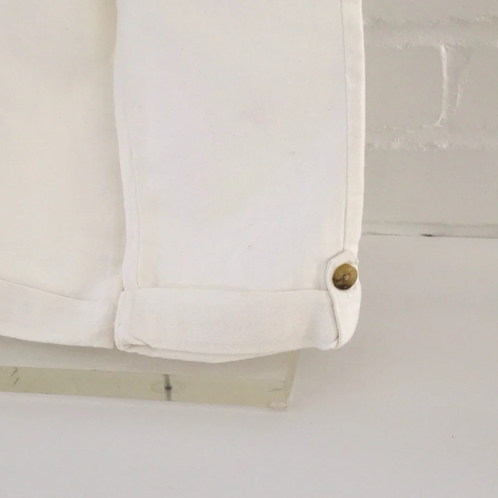 Boys Easter Janie & Jack Size 2T Spring Summer White Classic Cuffed Pants - Picture 4 of 8